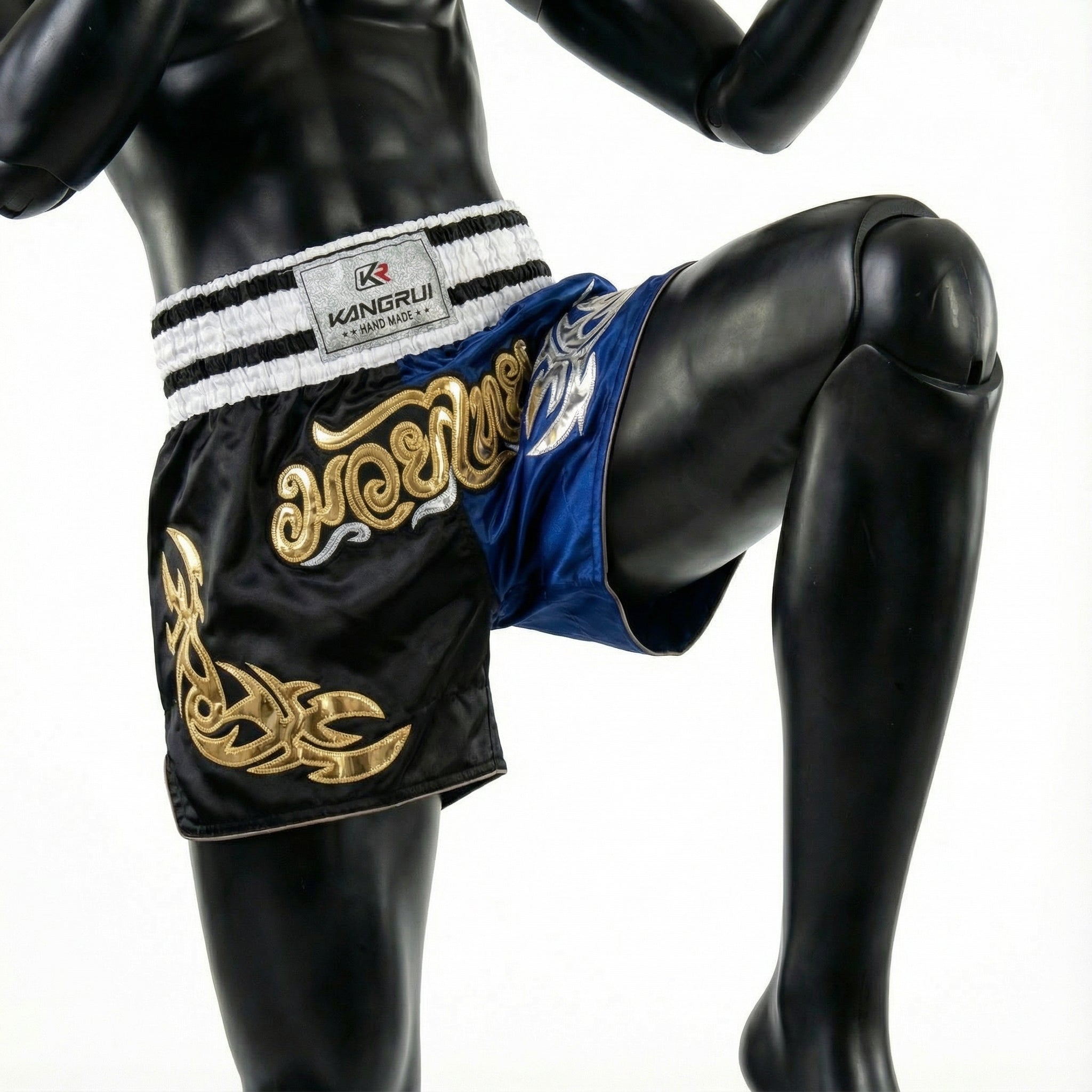 Black and Blue  Kangrui Muay Thay Shorts - Midnight Assasin