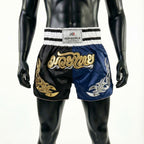 Black and Blue  Kangrui Muay Thai Shorts - Midnight Assasin