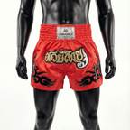 Red Muay Thai Kangrui Shorts - Crimson Dominion