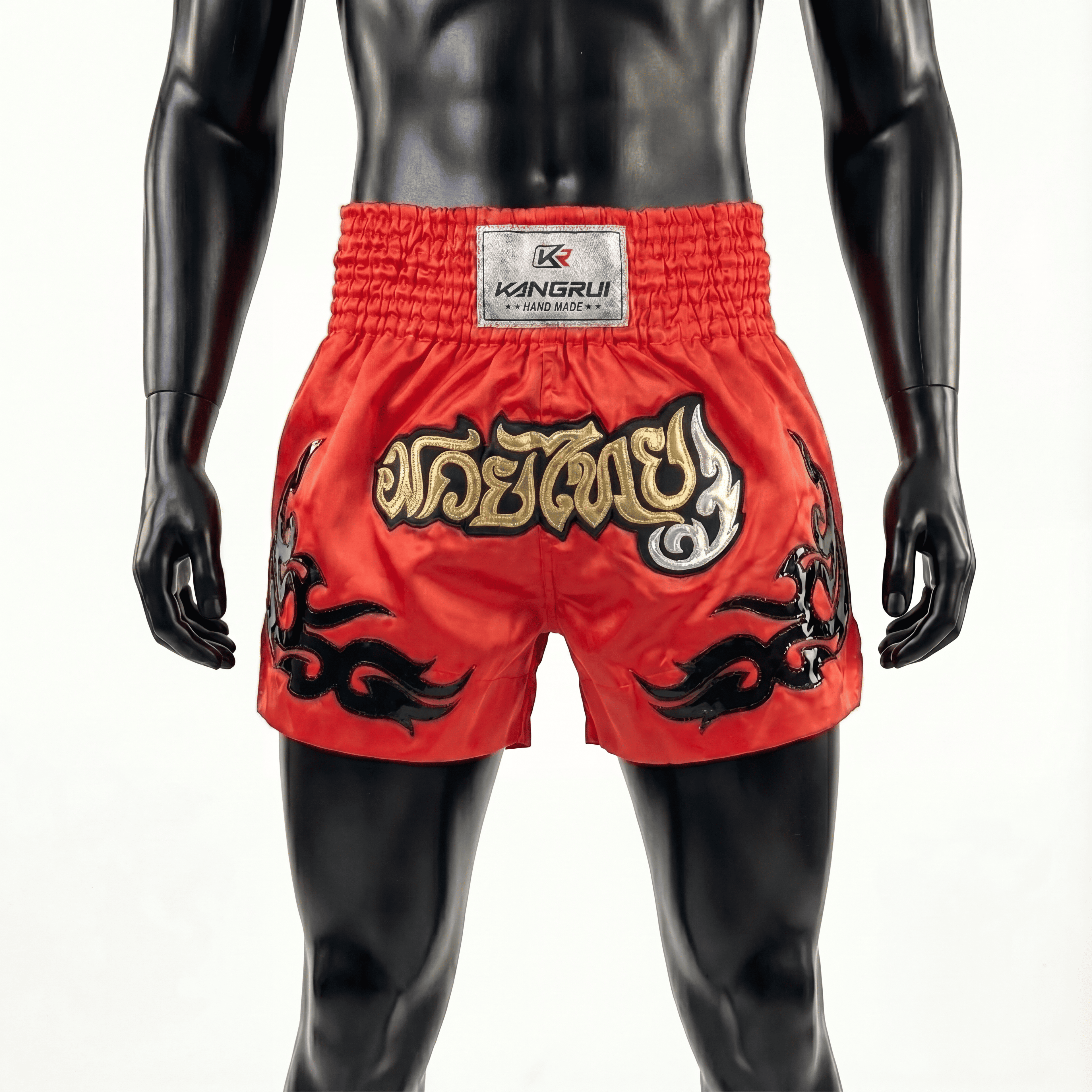 Red Muay Thai Kangrui Shorts - Crimson Dominion