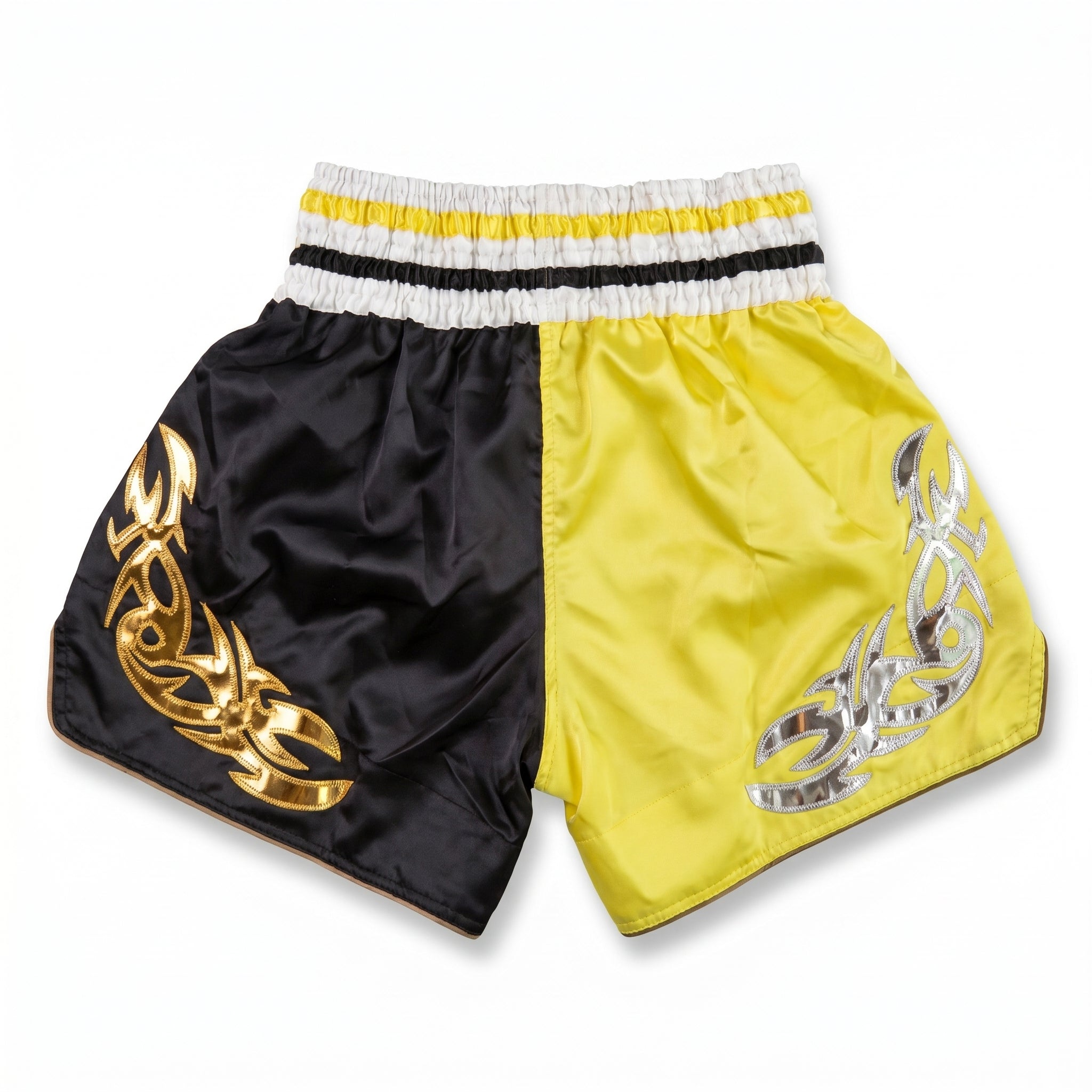 Yellow and Black Kangrui Muay Thai Shorts - Khan Rising