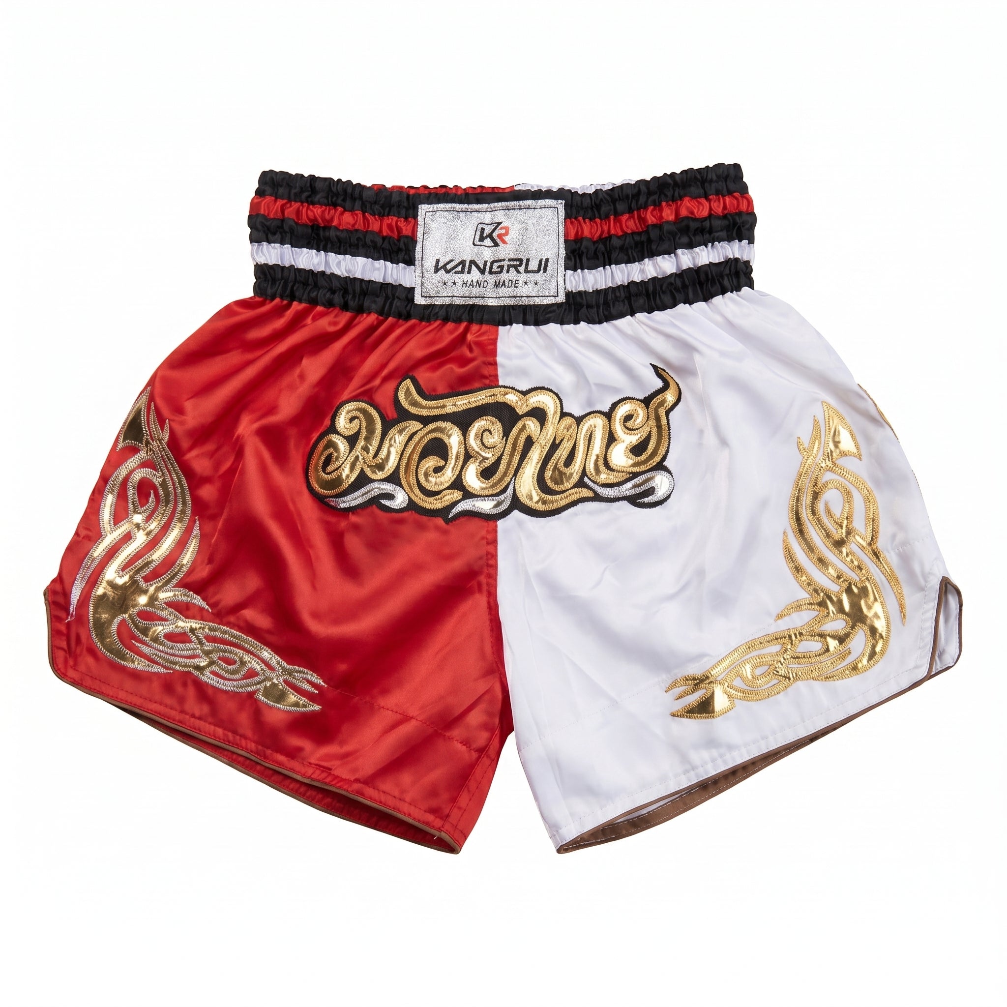 Red and White Kangrui Muay Thai Shorts - Sacred Lineage