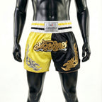 Yellow and Black Kangrui Muay Thai Shorts - Khan Rising